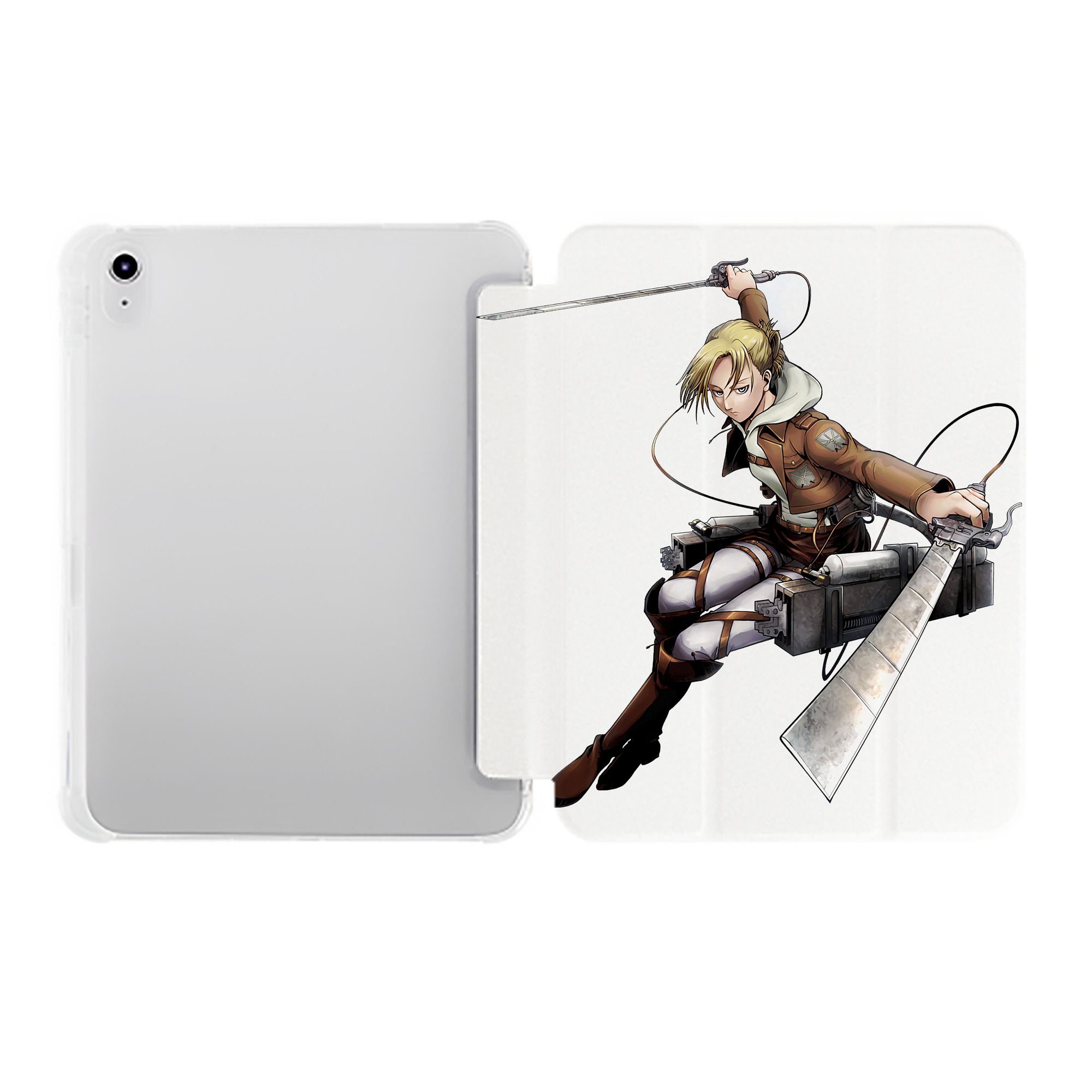 （画像用） 進撃の巨人 アニ・レオンハート Attack on Titan Annie Leonhart IPad ケース ペン収納付き 三つ折りスタンド PUレザー×シリコン 対応機種9.5/10.5/10.9インチ